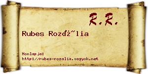 Rubes Rozália névjegykártya